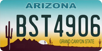 AZ license plate BST4906