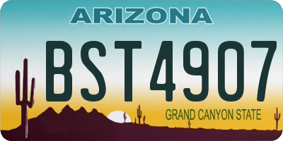 AZ license plate BST4907