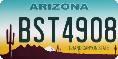 AZ license plate BST4908