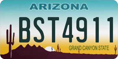 AZ license plate BST4911