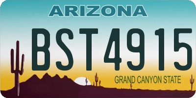 AZ license plate BST4915
