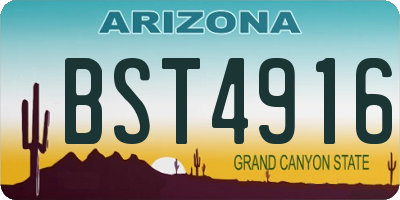AZ license plate BST4916