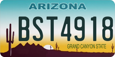 AZ license plate BST4918