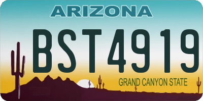 AZ license plate BST4919