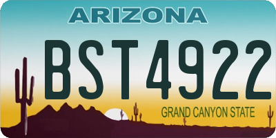 AZ license plate BST4922