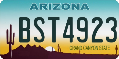 AZ license plate BST4923