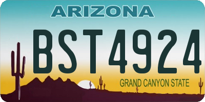 AZ license plate BST4924