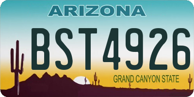 AZ license plate BST4926