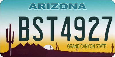 AZ license plate BST4927