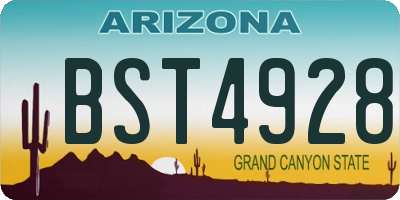 AZ license plate BST4928