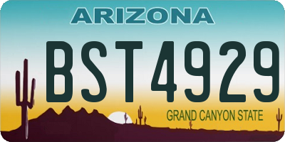 AZ license plate BST4929