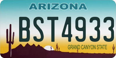 AZ license plate BST4933