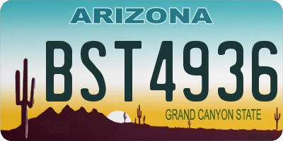 AZ license plate BST4936