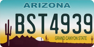 AZ license plate BST4939