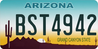 AZ license plate BST4942