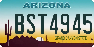 AZ license plate BST4945