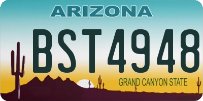 AZ license plate BST4948