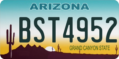 AZ license plate BST4952