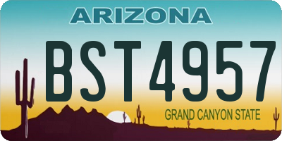 AZ license plate BST4957