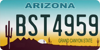 AZ license plate BST4959