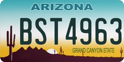 AZ license plate BST4963