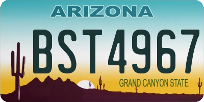 AZ license plate BST4967