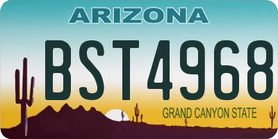 AZ license plate BST4968