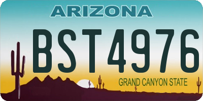 AZ license plate BST4976