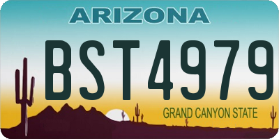 AZ license plate BST4979