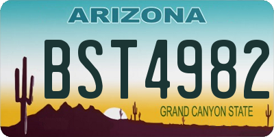 AZ license plate BST4982