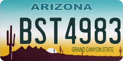 AZ license plate BST4983