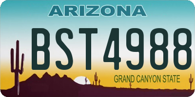 AZ license plate BST4988