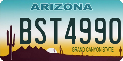 AZ license plate BST4990