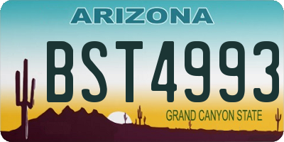 AZ license plate BST4993