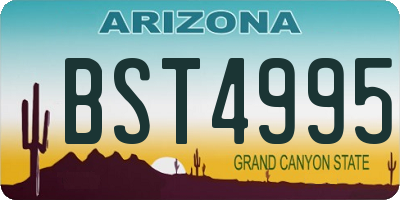 AZ license plate BST4995