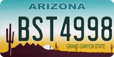 AZ license plate BST4998