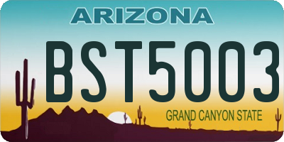 AZ license plate BST5003