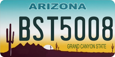 AZ license plate BST5008