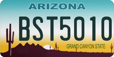 AZ license plate BST5010