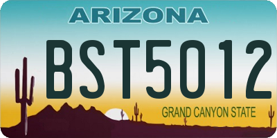 AZ license plate BST5012
