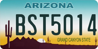 AZ license plate BST5014