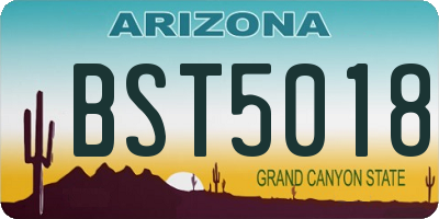 AZ license plate BST5018