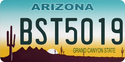 AZ license plate BST5019