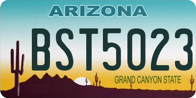 AZ license plate BST5023