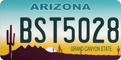 AZ license plate BST5028