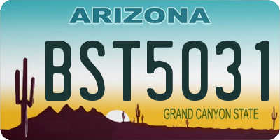 AZ license plate BST5031