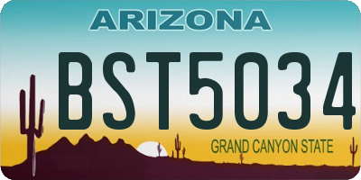 AZ license plate BST5034