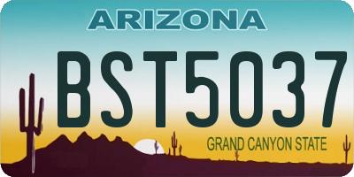 AZ license plate BST5037