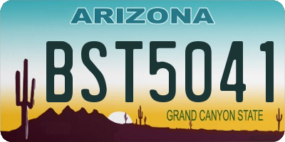 AZ license plate BST5041