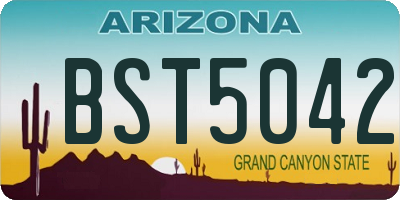 AZ license plate BST5042